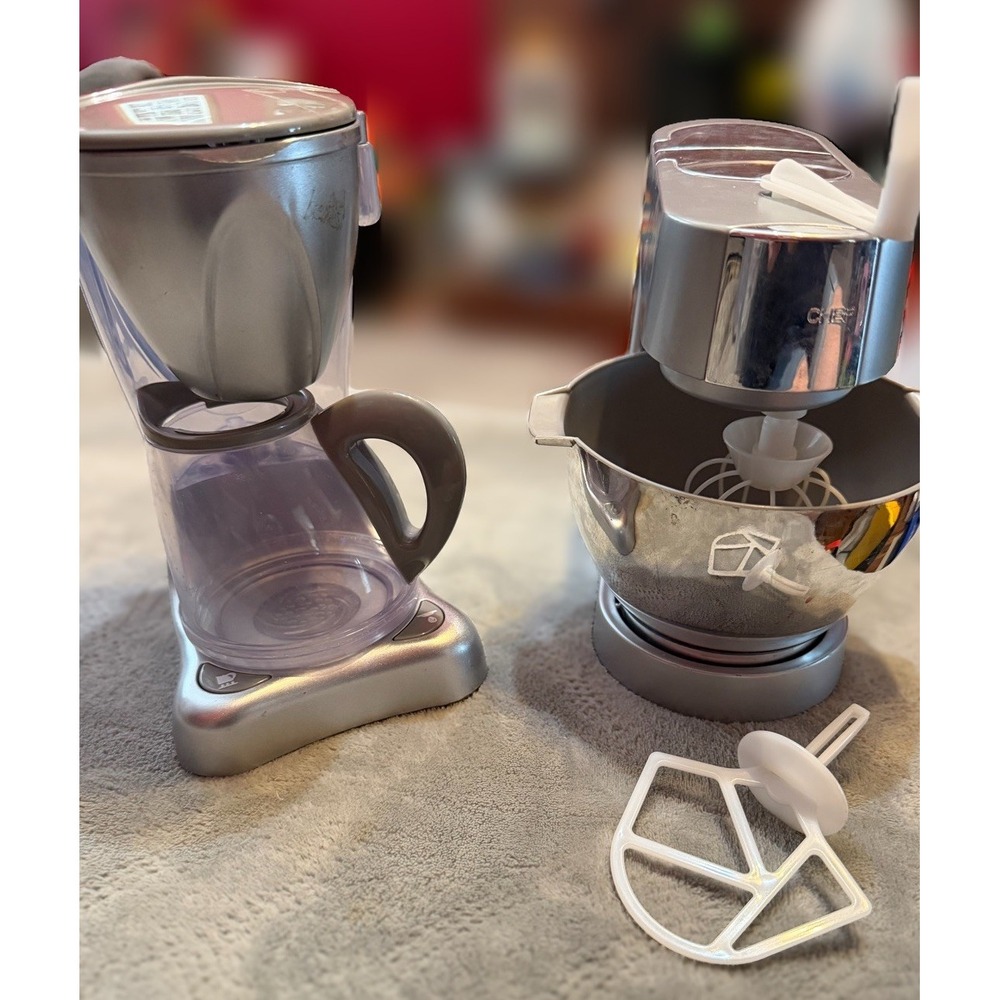 Pottery Barn Kenwood Chef Titanium Toy Kitchen‎ Set Stand Mixer and Coffee Maker